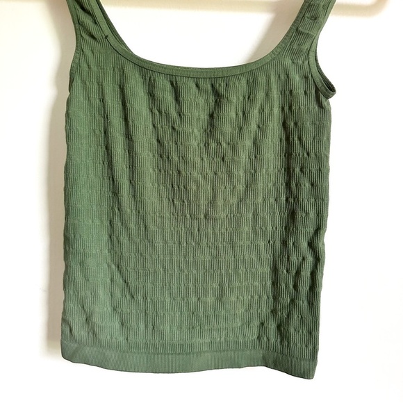 Intimately Free People Green Ribbed Square One Stretch Cropped Tank Top sz XS/S - Picture 5 of 8